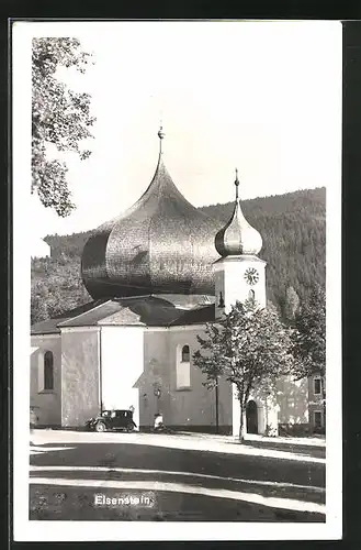 AK Eisenstein im Böhmerwald, Blick zur Kirche