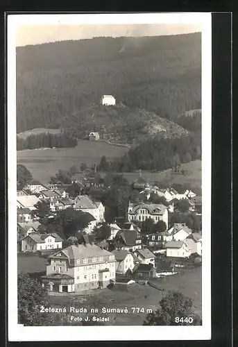 AK Zelezna Ruda na Sumave, Ortsansicht aus der Vogelschau