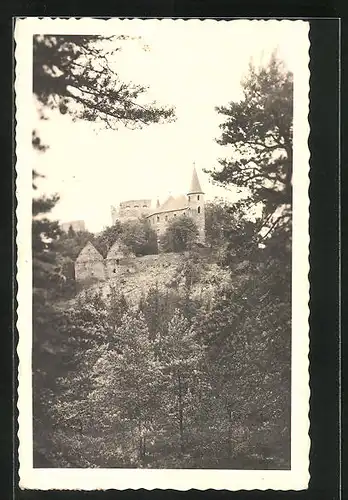 AK Welhartitz im Böhmerwald, Blick zur Burg