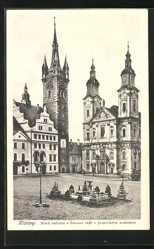 AK Klatovy, Nova Radnice s Cernou vezi a Jesuitskym Kostelem