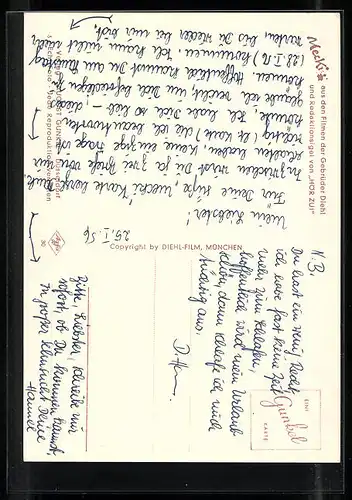 AK In Erwartung, Mecki mit Getreidehalm auf einem Stein stehend