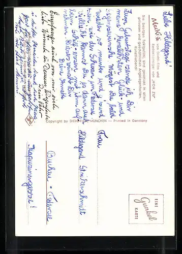 AK Mecki-Mädchen mit Blumen, Sternzeichen Jungfrau