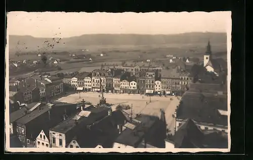 AK Braunau i. B., Ringplatz aus der Vogelschau