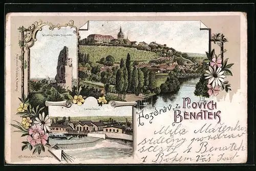 AK Nove Benátky, Carborundum, Zriceniny hradu Drazického, Celkový pohled