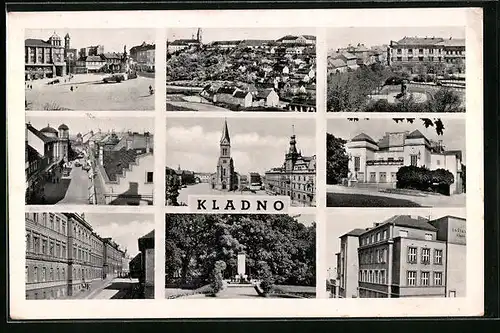 AK Kladno, verschiedene Stadtansichten