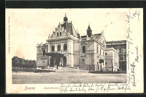 AK Znaim, vor dem Stadttheater