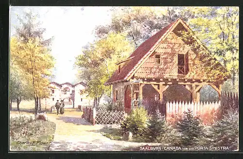 Künstler-AK Charles F. Flower: Saalburg, Canaba vor der Porta Sinistra