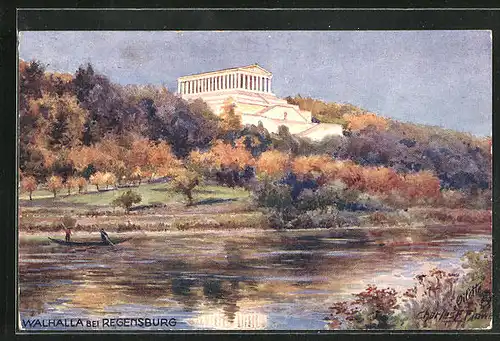 Künstler-AK Charles F. Flower: Regensburg, Walhalla