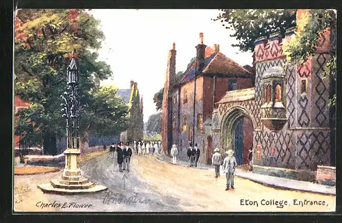 Künstler-AK Charles F. Flower: Eton College, Entrance