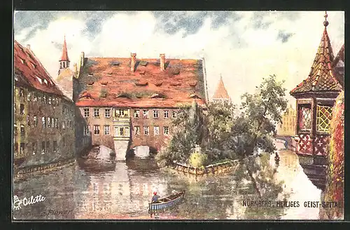 Künstler-AK Charles F. Flower: Nürnberg, Heiliges Geist-Spital