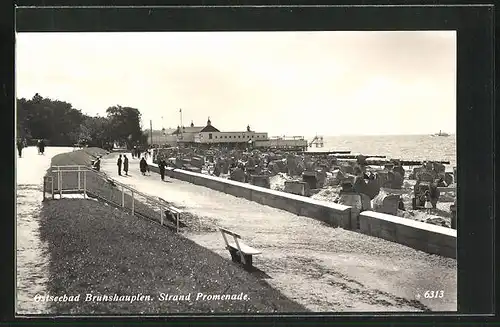 AK Brunshaupten / Ostsee, Strand-Promenade