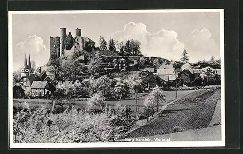 AK Bornhagen, Blick zur Burg Hanstein