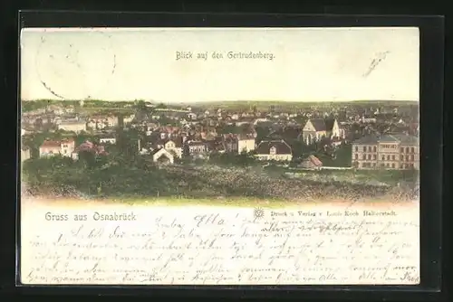 AK Osnabrück, Gesamtansicht mit Blick auf den Gertrudenberg