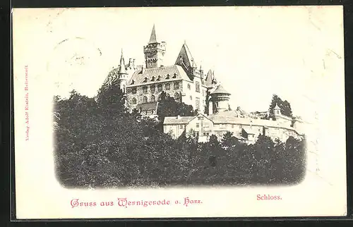 AK Wernigerode / Harz, Blick auf das Schloss
