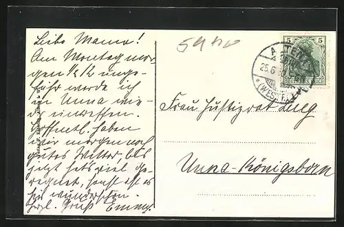 AK Altena i. W., Totalansicht mit Burg