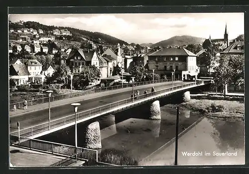 AK Werdohl / Sauerland, Gesamtansicht mit Brücke