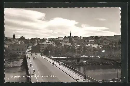 AK Werdohl / Sauerland, Teilansicht mit Lennebrücke