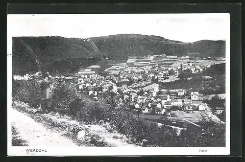 AK Werdohl i. W., Totale vom Berg gesehen