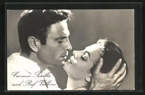 AK Schauspieler Carmen Sevilla und Raf Vallone in dem Film Die Rache