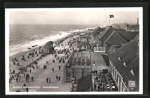 AK Westerland /Sylt, Strandanlagen aus der Vogelschau