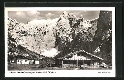 AK Berchtesgaden, Gasthaus Scharitzkehl auf der Scharitzkehlalm mit Hohem Göll