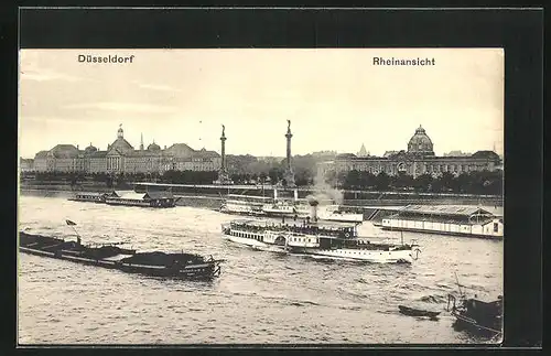 AK Düsseldorf, Rheinansicht