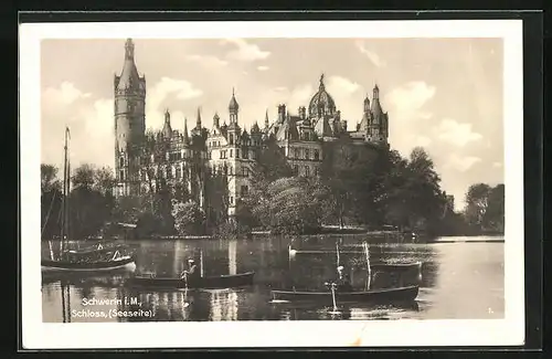 AK Schwerin i.M., Seeseite vom Schloss