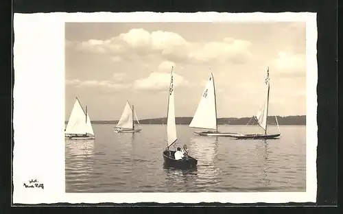 AK Segelboote auf dem Starnbergersee, Segelsport