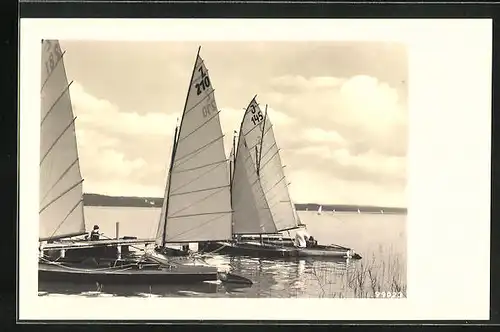 AK Segelboote auf dem Starnberger See, Segelsport