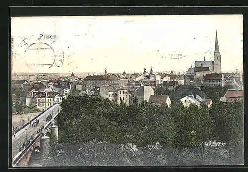 AK Pilsen, Gesamtansicht aus der Vogelschau