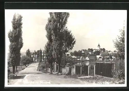 AK Vseruby na Sumave, Blick vom Weg zum Ort