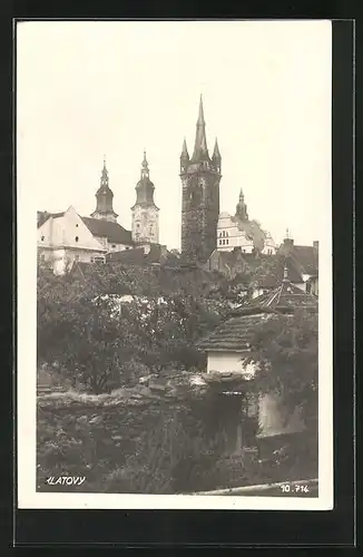 AK Klatovy, Ortspartie mit Kirche