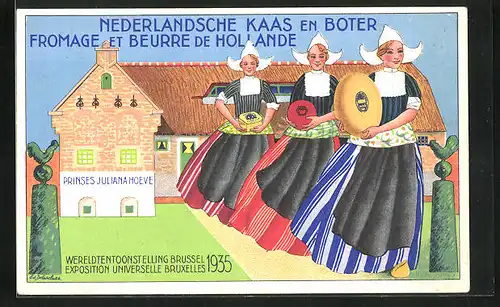 AK Holländische Frauen mit Käse