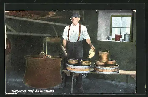 AK Melkerei auf Steinwasen zur Käse-Herstellung