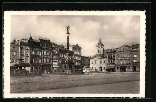 AK Braunau, Ringplatz mit Brunnen