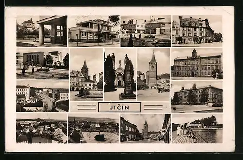 AK Jitschin / Gitschin / Jicin, Gebäude- und Stadtansichten