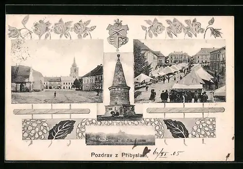 AK Pribyslav, Námesti, Pomnik, Celkový pohled