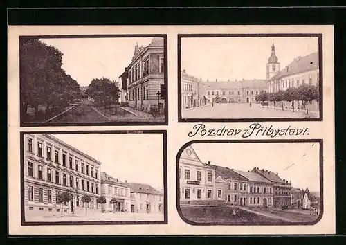 AK Pribyslav, verschiedene Ortsansichten