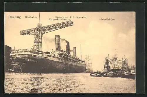 AK P. D. Imperator im Hamburger Rosshafen