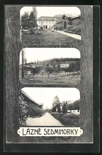 AK Lázne Sedmihorky, Teilansichten