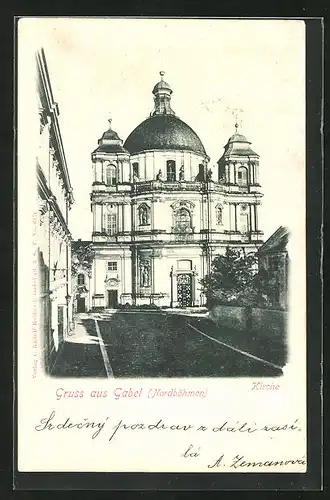 AK Deutsch Gabel / Jablone v Podjestedi, Kirche