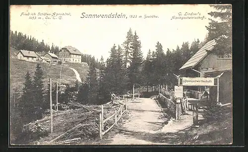 AK Schottwien, Friedrich Schüler-Alpenhotel, G. Lindner's Alpengasthaus
