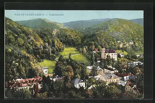 AK Kaltenleutgeben, Totale vom Berg gesehen