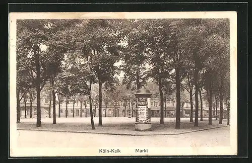 AK Köln-Kalk, Markt, Litfasssäule