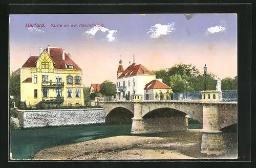 AK Herford, Partie an der Hansabrücke