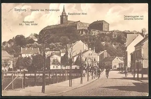 AK Siegburg, Restaurant Ferd. Linder, Benedictiner Abtei, Johannisgarten