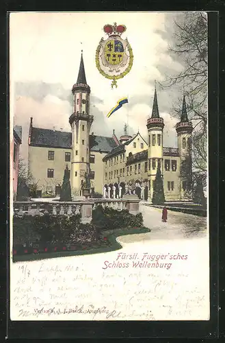 AK Wellenburg, Gesamtansicht vom fürstl. fuggerschem Schloss