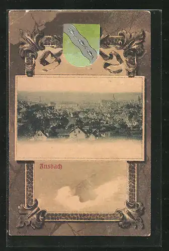 AK Ansbach, Panorama der Stadt, Wappen