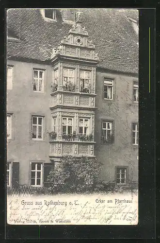 AK Rothenburg ob der Tauber, Erker am Pfarrhaus