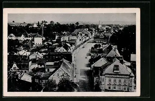 AK Hohenelbe / Vrchlabi, Strassenpartie aus der Vogelschau